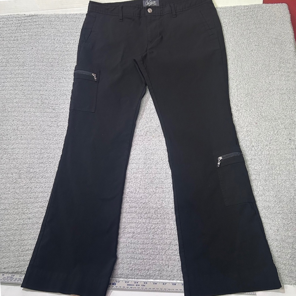 City Streets Cargo Pants Flare 15 Black Y2K Gorpcore Utility Cyber Streetwear‎